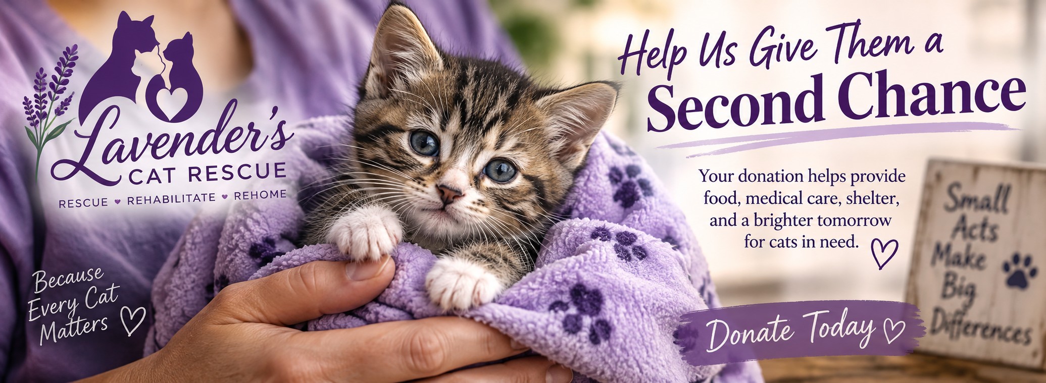 Lavender's Cat Rescue donation banner